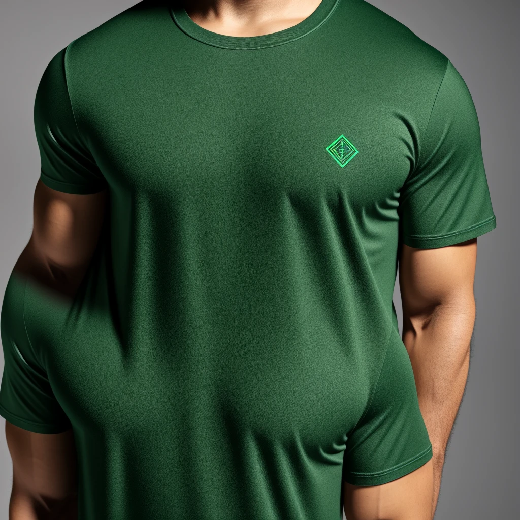 3D product render style, futuristic Pine Green t-shirt, finely detailed, purism, ue 5, a computer rendering, minimalism, octane render, 4k