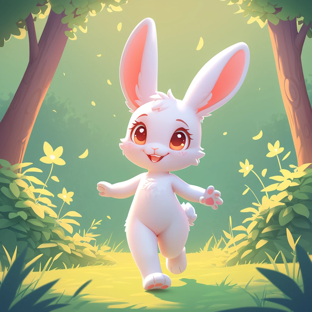 Little rabbit walking in the forest,Happy,Can be cute love