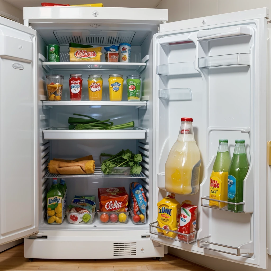 Write a prompt about a boy who, after a joyous playtime, excitedly opens the fridge for a refreshing drink. Despite finding it nothing. Fridge has nothing , he remains surprisingly happy.