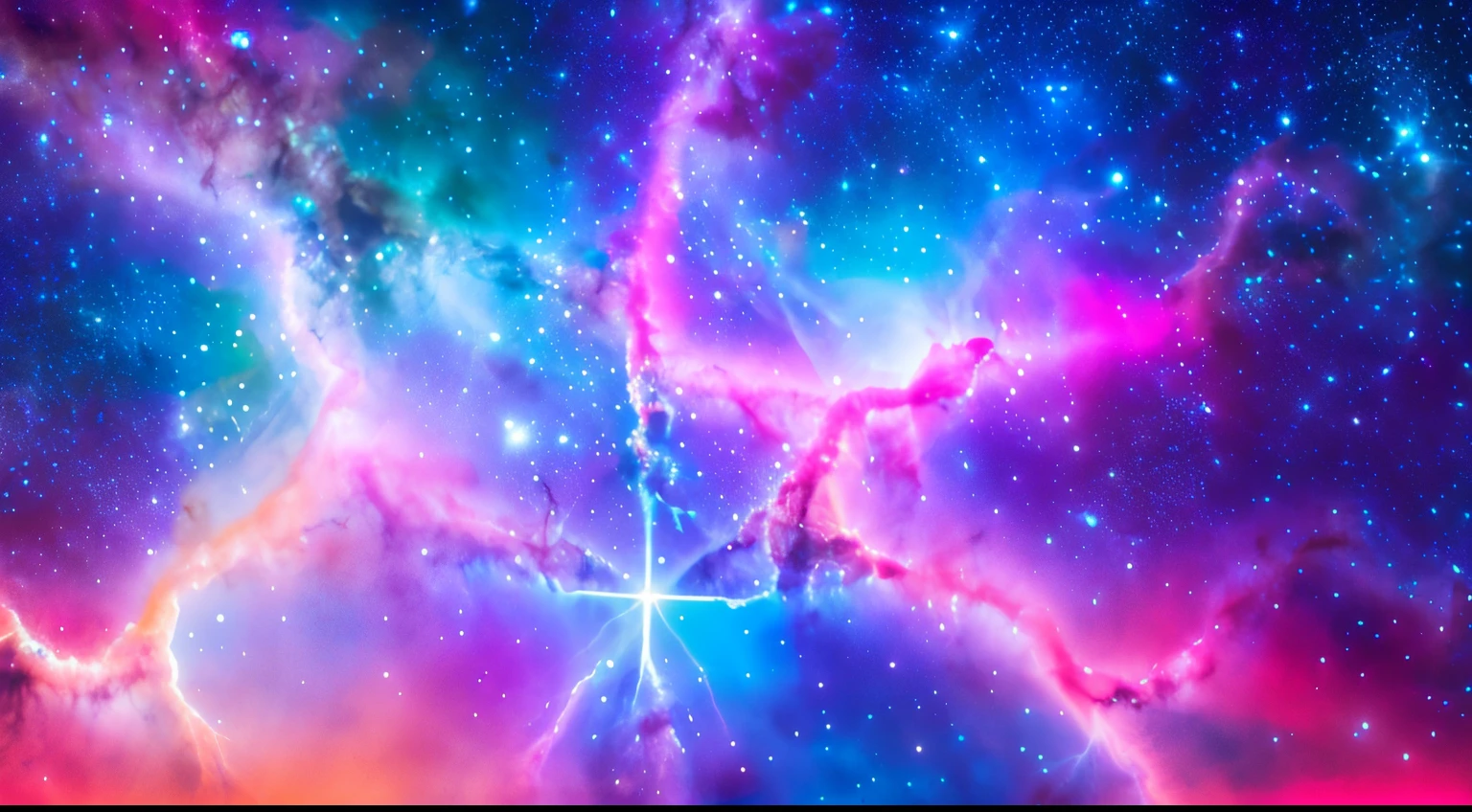 1 Girls are holding hands, focus upwards, Hair Lighting, Translucent very long messy upward nebula sky hair, night, super high quality,