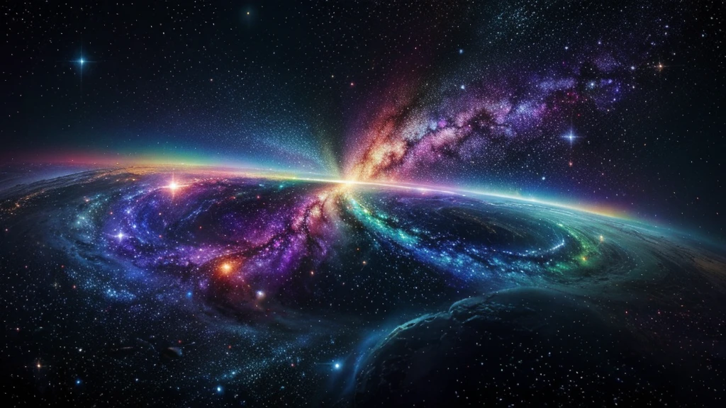 Depict the background with a colorful, hypnotic galaxy pattern, with the use of light and dark colors creating a hypnotic and awe-inspiring universe effect.