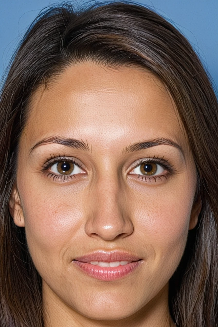 young woman's face, unattractive, average attractiveness