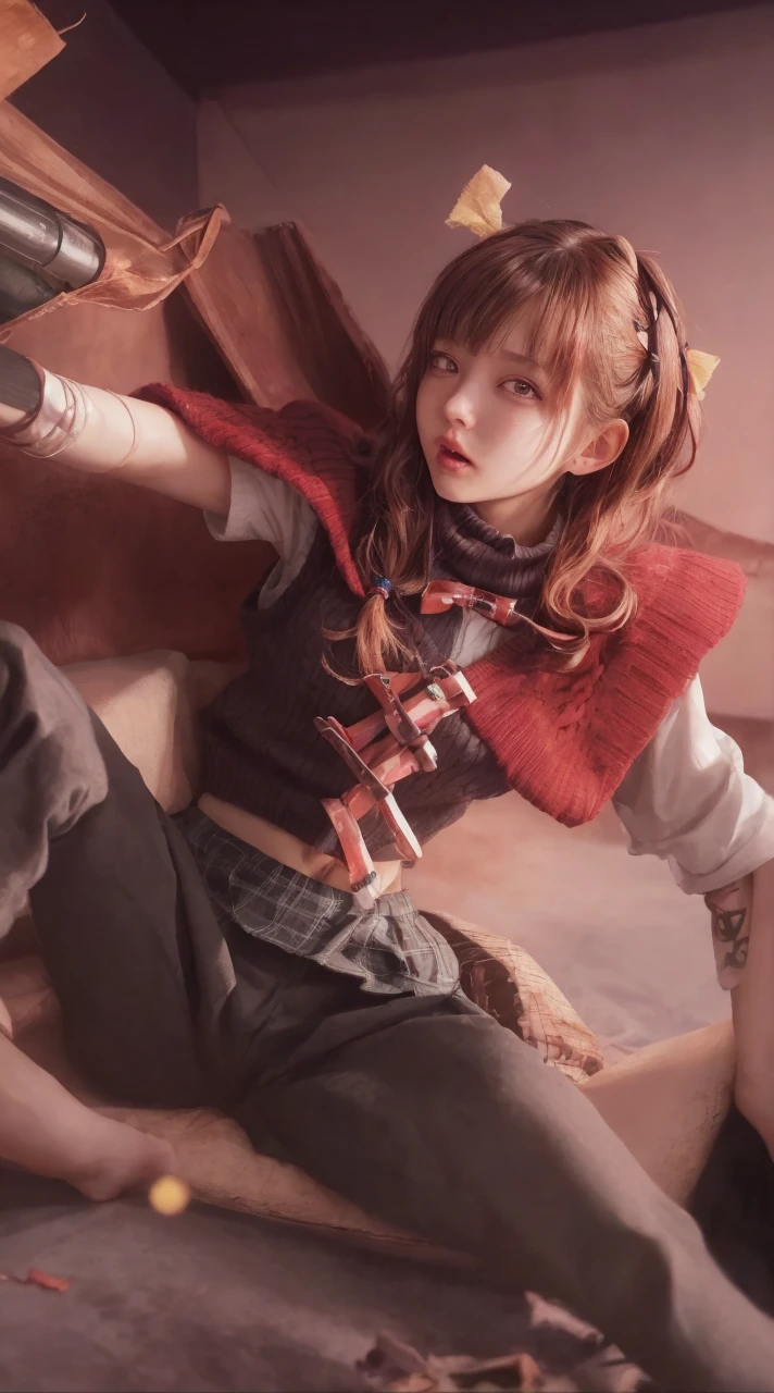 1girl, solo, portrait, simple background, dark theme, makeup, blush, detailed eyes, midriff, (abs:1.1), underboob, cleavage, sharp focus,, fake breasts,, bokeh, microscopic, transparent background, Sitting down with legs crossed, shredded, upper body, (villain pose), (69), (joyous), (((kilt))), virtual youtuber artist, watson amana, yu-ga-oh genshin impact, zzzzmao no tsueha, zipper pull tabard, zoom layer, zunusoku nakano mikuji, yellow pupils, yellow theme, zuzi yanagi kagura, zizumiya konata tsuyuuri zukeriiyouko vocaloid, ziroromo rinzoromori, zombie mogami tensei shitara shoujo toki revadance, zurui vtubercraft medium, zombie mogamoto vocaloid, zipper pull tabard, lips, looking at viewer, neck ribbon, open mouth, parted bangs, purple sweater vest, red ribbon, rebecca zurui project sekai, revision, (ribbed sweater vest:1.29), sidelocks hentaki himawari's , smiley face meme attire, solo focus, starry hair ornamentals, sweatdrop, swept bangles, tassel, tsurime, white background