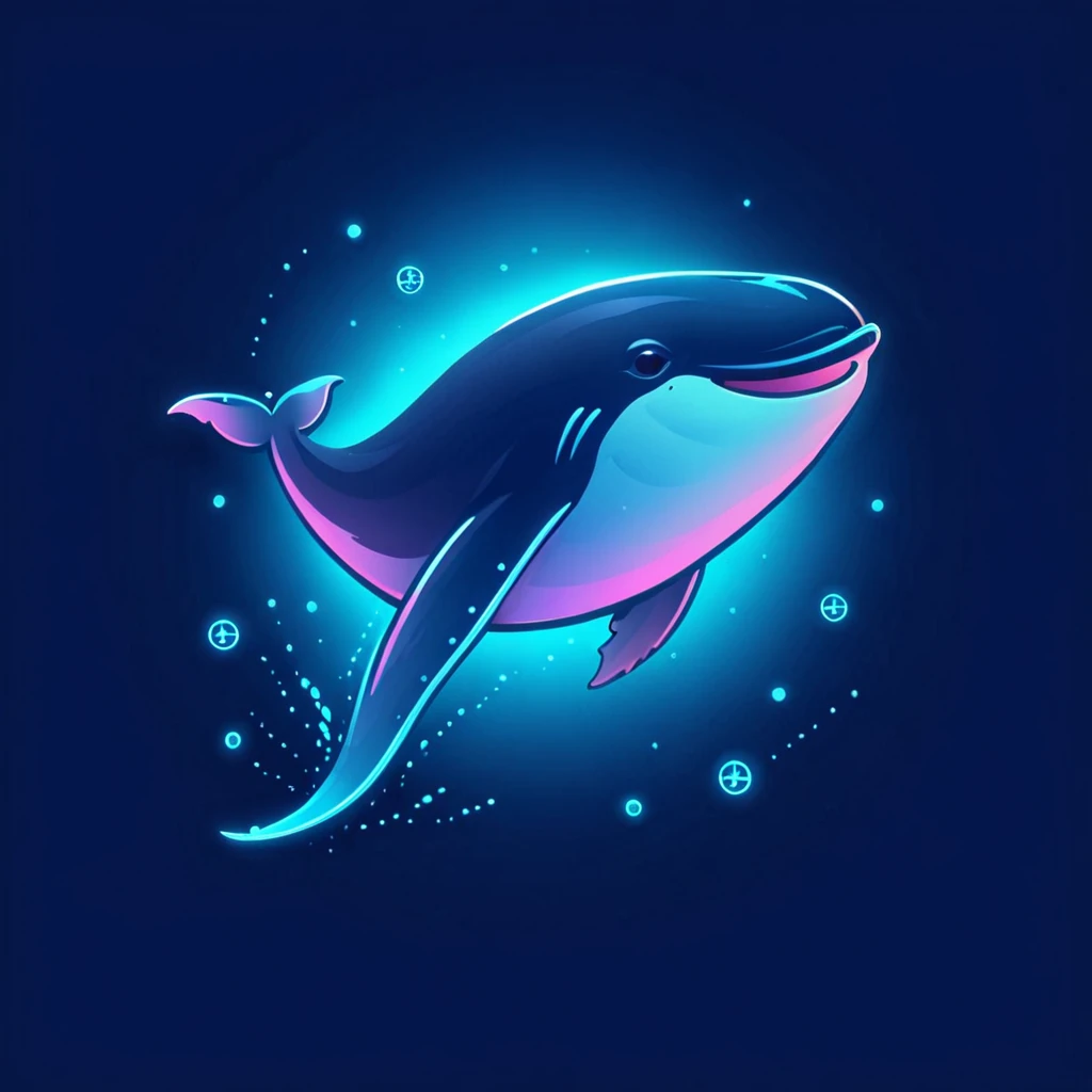 Logo, telegram, neon blue whale, Cryptocurrency, надпись LAST, blue neon, Blue shades