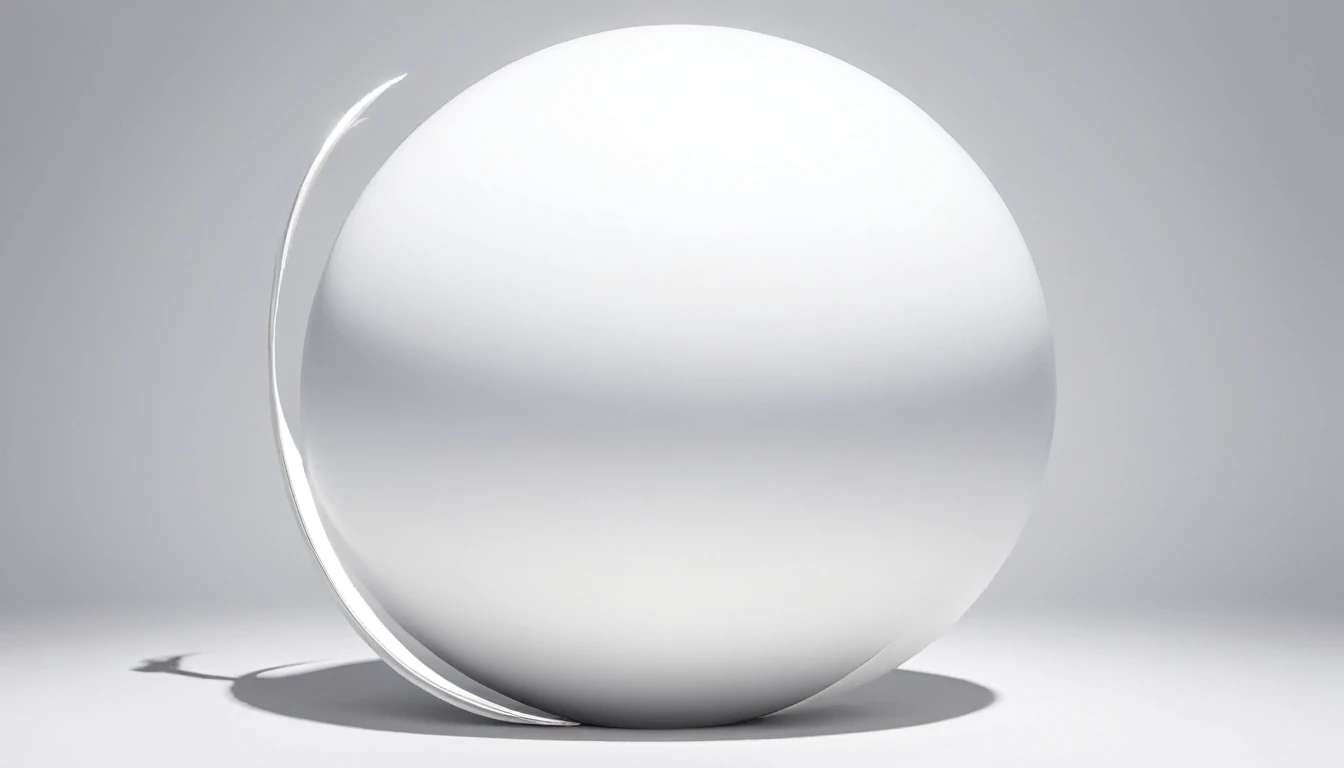 White sphere with tail extending backward