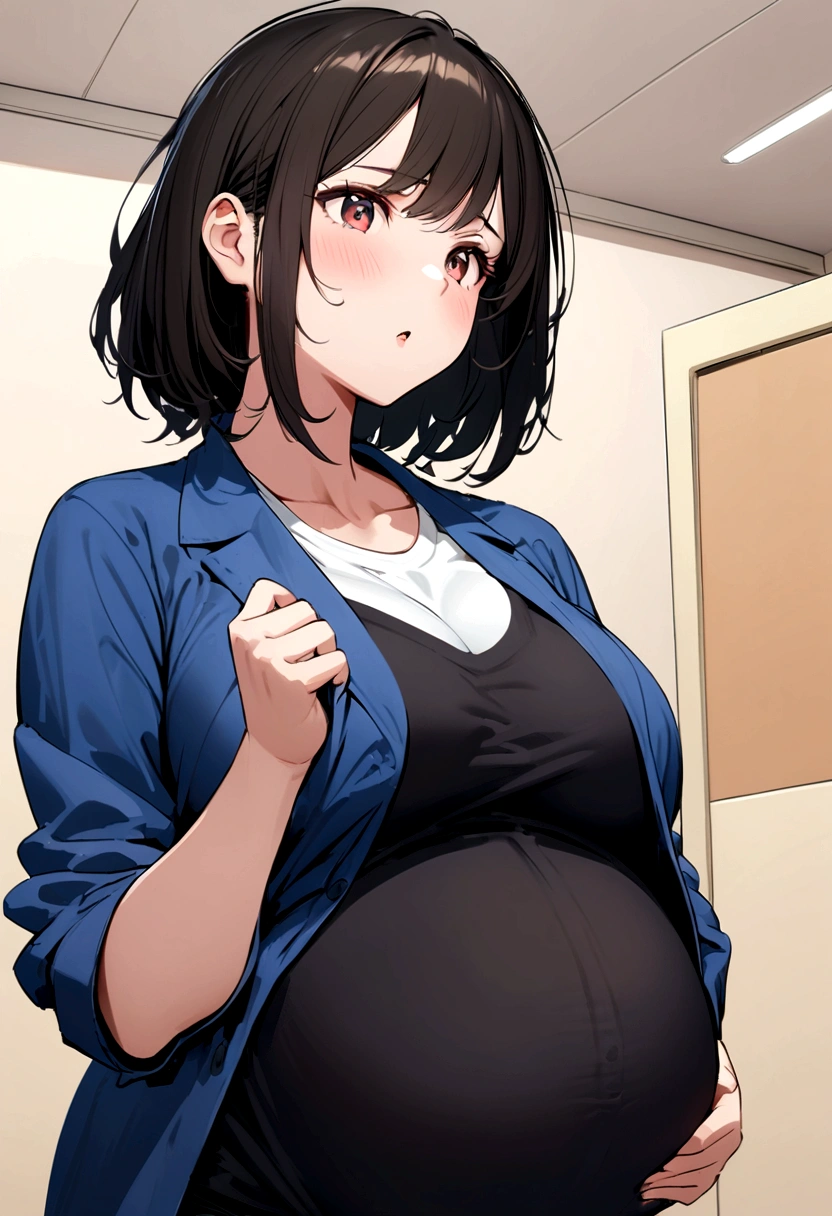 Pregnant teacher in labor