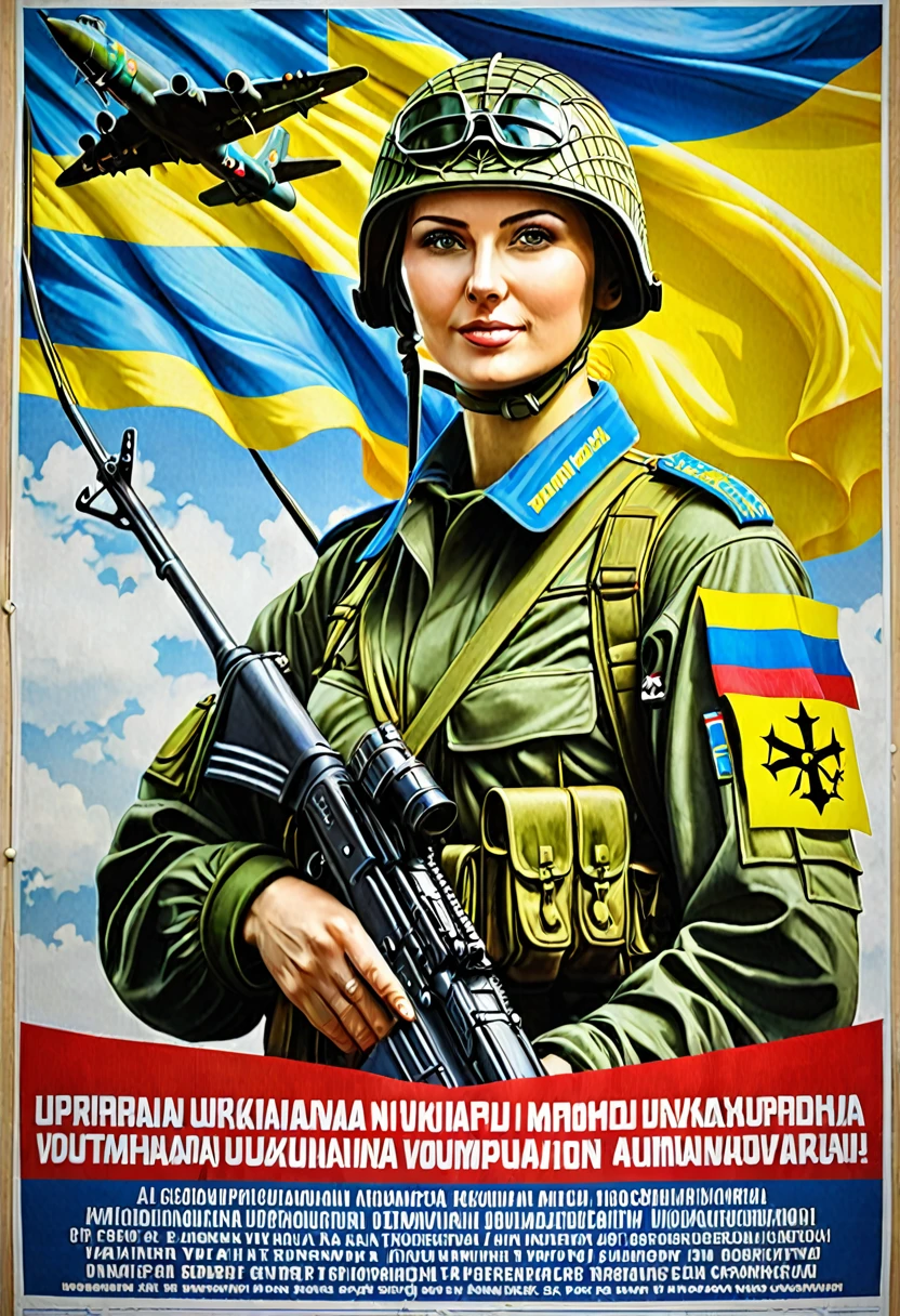 A poster written in Ukrainian to recruit Ukrainian volunteers for the Russian Armed Forces