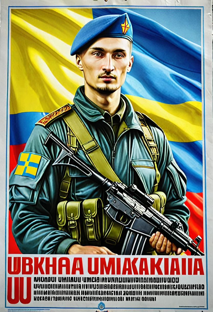 A poster written in Ukrainian to recruit Ukrainian volunteers for the Russian Armed Forces