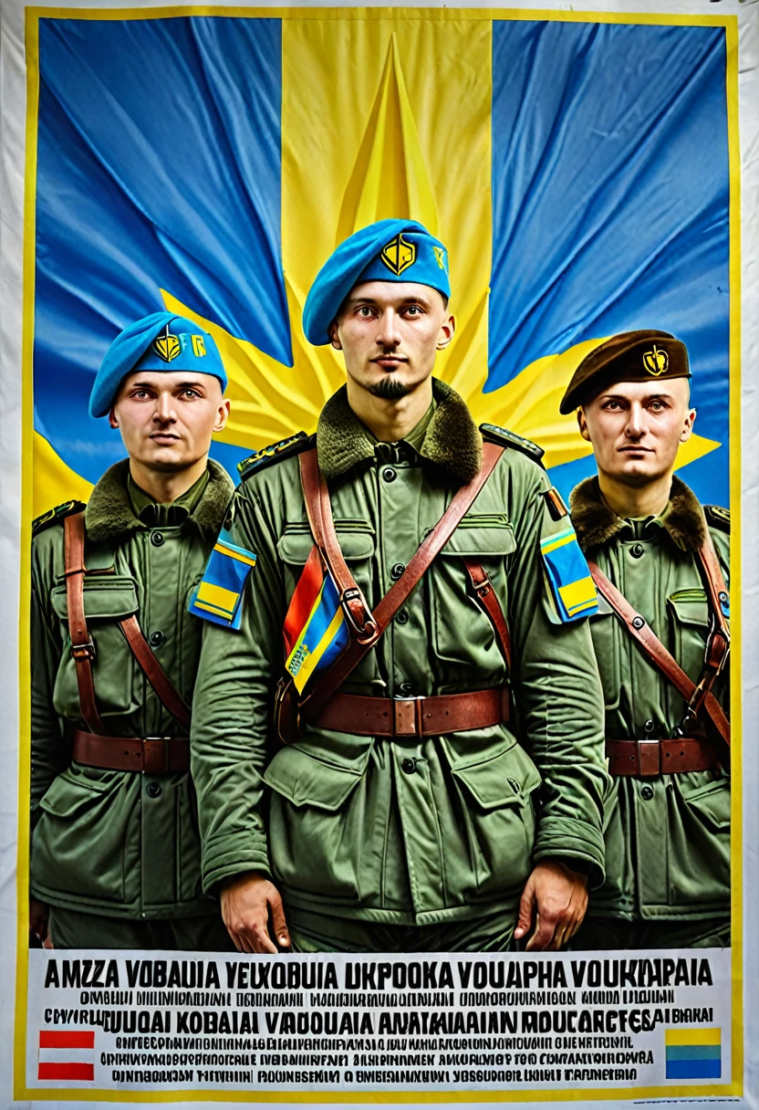 A poster written in Ukrainian to recruit Ukrainian volunteers for the Russian Armed Forces