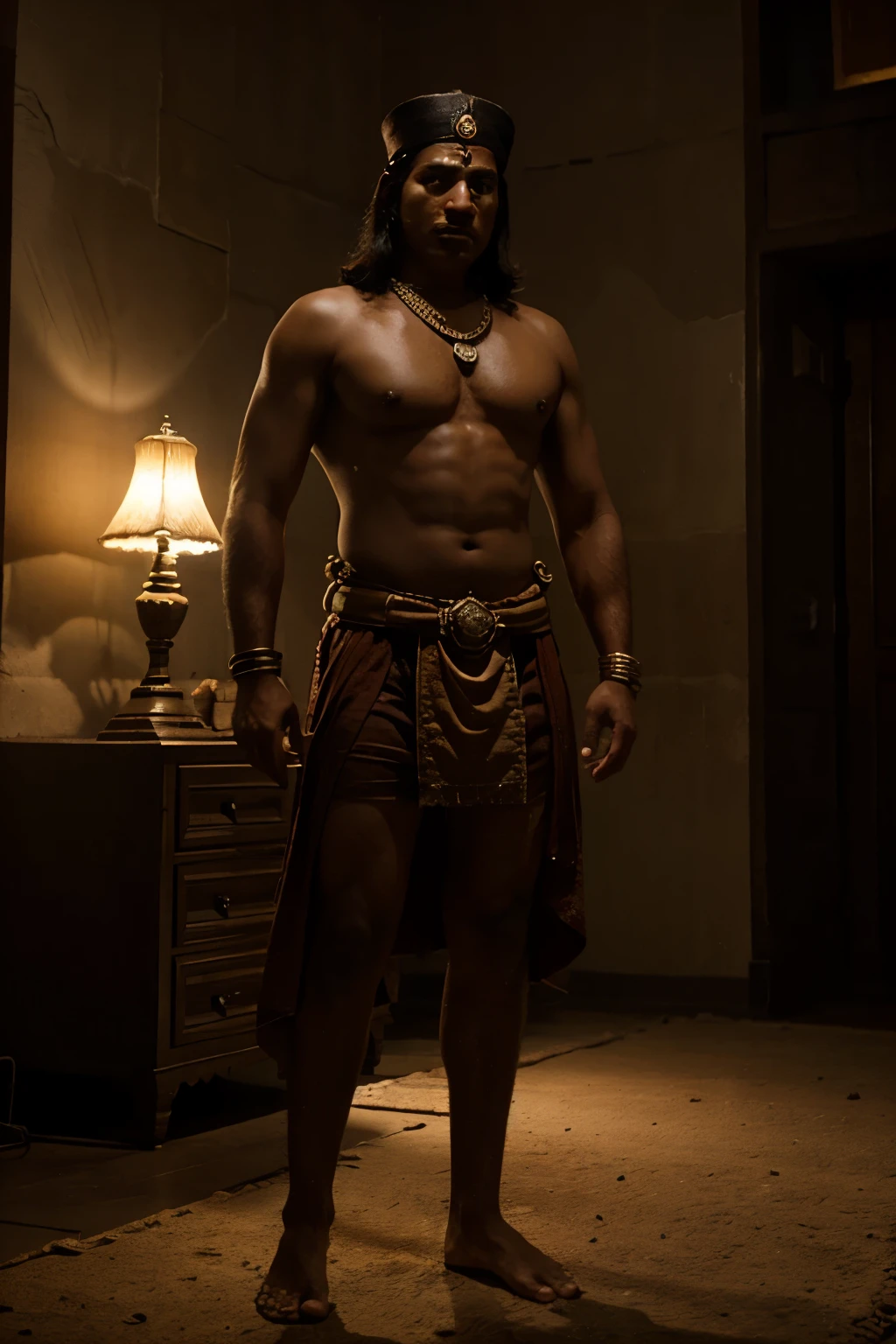 Chandragupta Maurya was 50 years old, cinematic lights, full body 