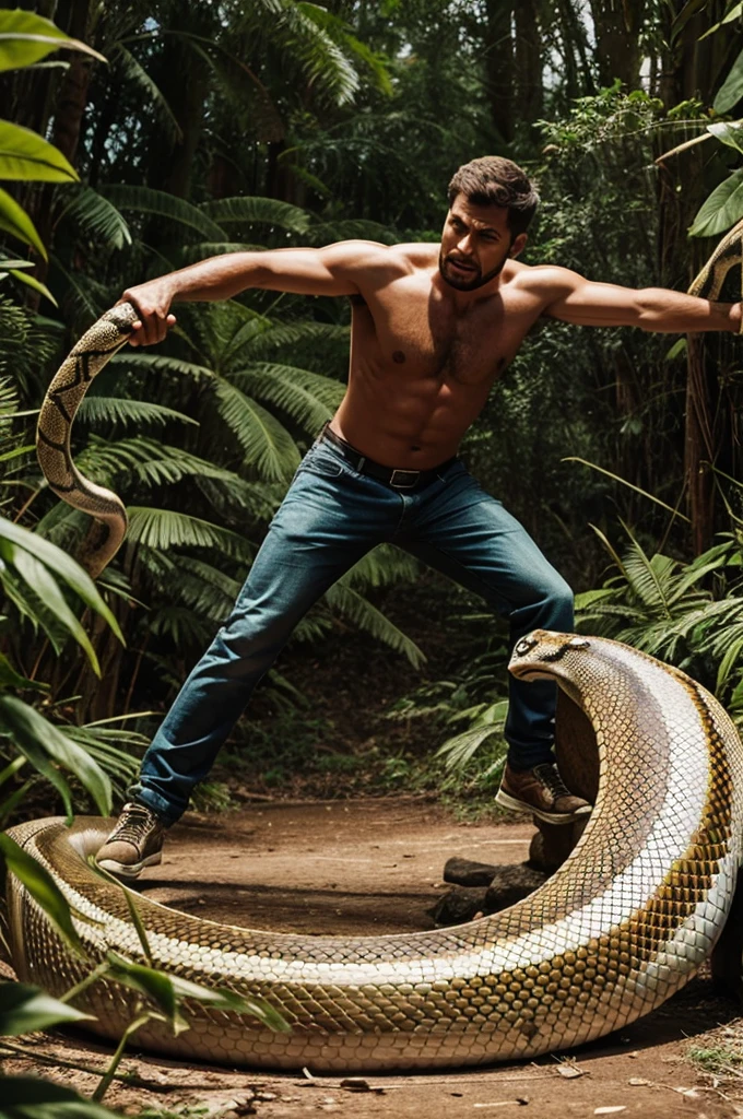 Man afraid to see worlds biggest snake