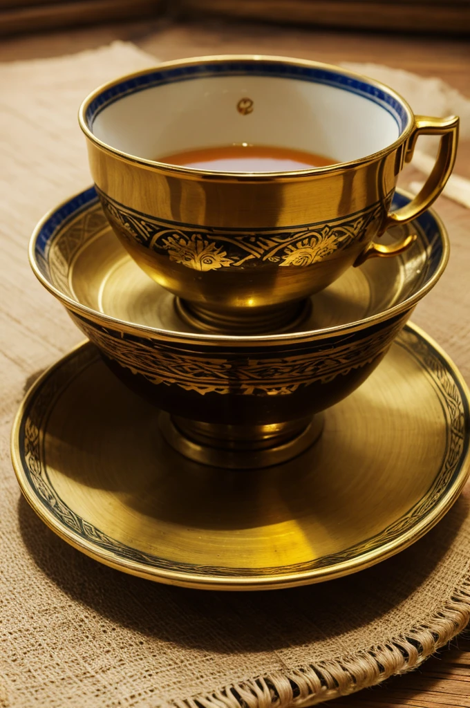 Indian tea cup with golden border png file