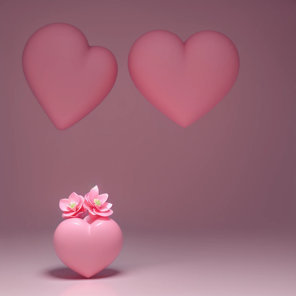 there is a heart shaped object with a pink flower inside of it, concept art of love, lu ji, sha xi, 3d cg, 3 d cg, glass sculpture of a heart, Ghost Festival, depicted as a 3 d render, beautiful composition 3 - d 4 k, double exposure of love, lovely, heart, soft 3d render