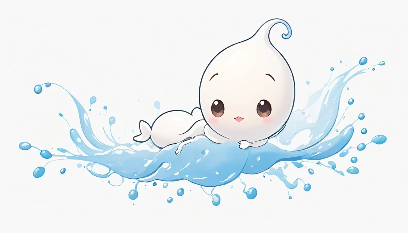White background、Personified sperm、Deformation、cute