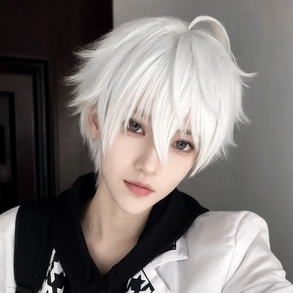 White short hair,Male hair