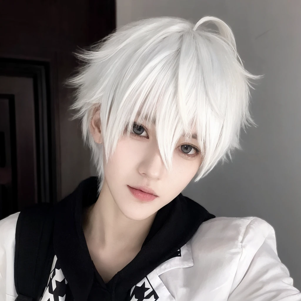 White short hair,Male hair