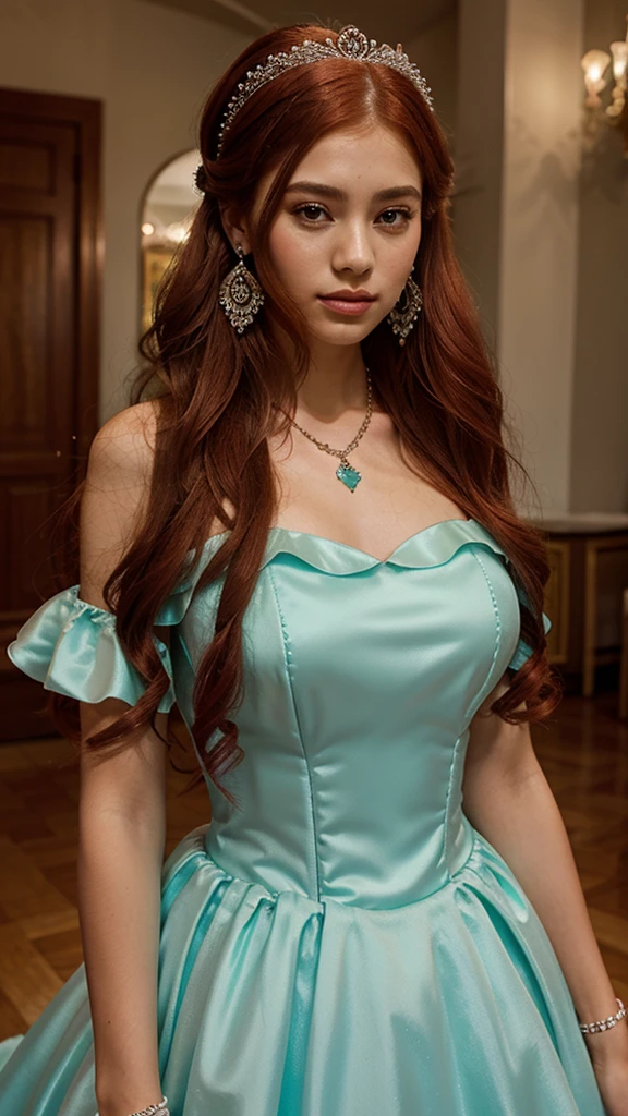 RAW,, Nikon Z 85mm, award-winning glamorous photography, beautiful 18-year-old sixteenth-century Russian, wearing low-cut dress and tight corset, she is in a medieval tavern, lit candle, small, large breasts, braided red hair, innocent blue eyes, ((highly detailed skin, skin details)), sharp focus, 8k uhd, dslr, high quality, film grain, russian face