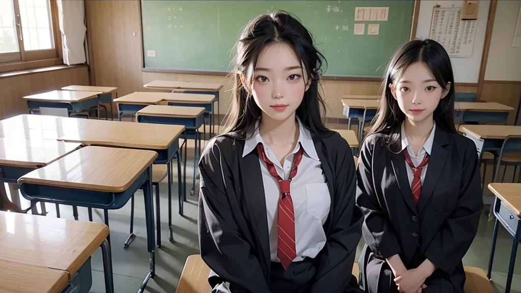 (masterpiece)、(Highest quality: 1.4)、Absurd、[:Intricate details: 0.2]、One woman、SFW、JAV Cover、In the classroom本を持っているスーツを着た女性がいます、In the classroom、teacher、as a strict school teacher 、Japanese High School、blackboard、standing、School Classes、