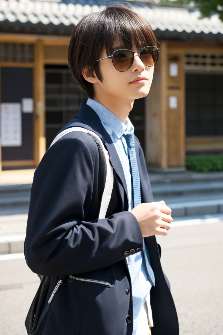 university student,Japanese men,sunglasses,Short Hair