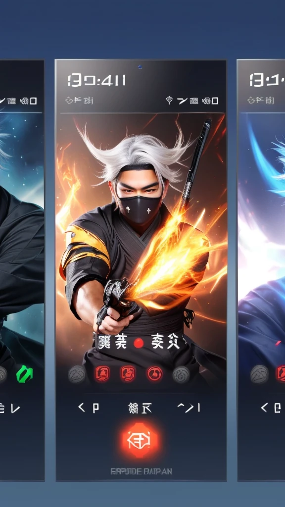 Handsome ninja , handsome face not wearing a mask, eropan face, 25 years old, make it realistic