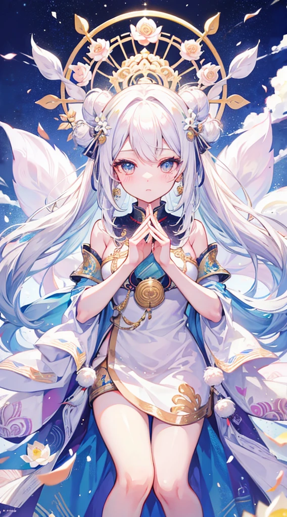 Top image quality、Indian god、White hair、perfect lotus flower girl