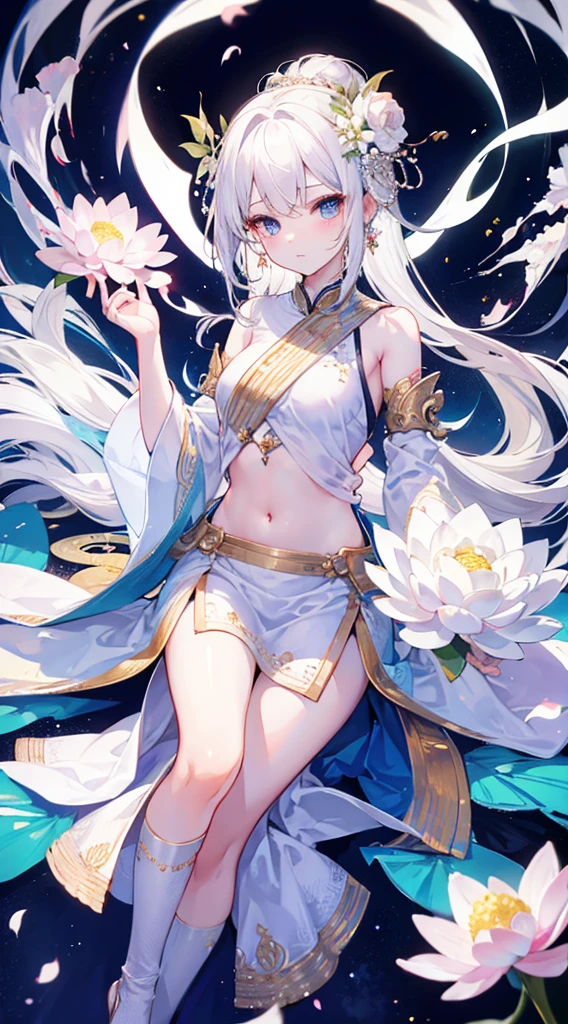 Top image quality、Indian god、White hair、perfect lotus flower girl