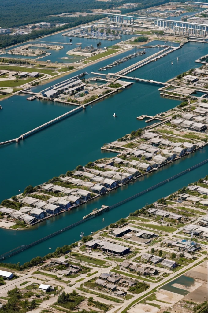 A rebuilt world after a major disaster, featuring resilient architecture, self-sustaining communities, and advanced environmental engineering.