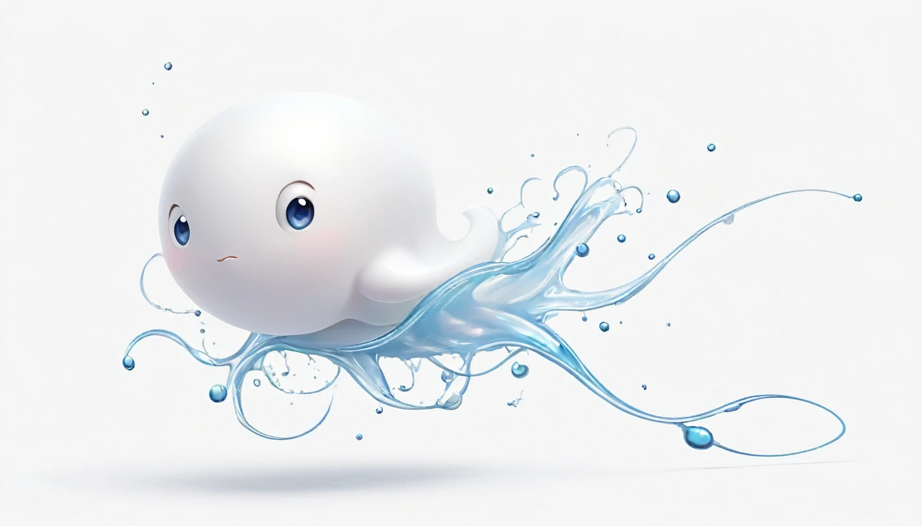 White background、sperm、Deformation、Character