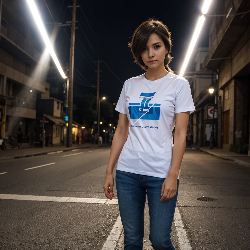 Background change and lighting and ultrasonic 10k quilty  tshirt change and hair style