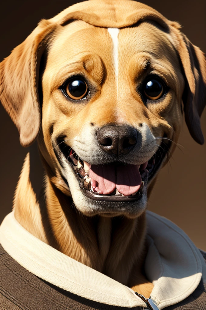 Two dogs papy smile face close 3d background