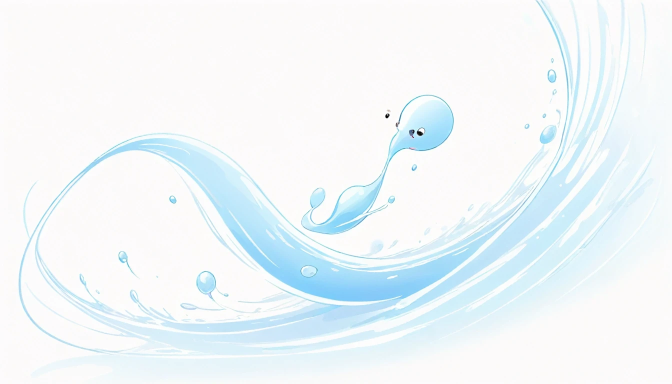 White background、A few sperm、Deformation、Character、Simple illustration touch