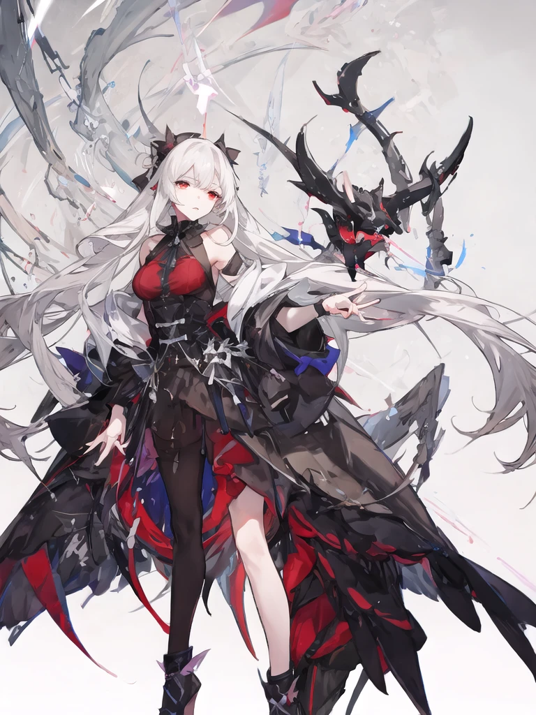 (8K, Best quality, tmasterpiece:1.2),\(Eyes detailed\),\(facial feature\),(\(Clothing details body details,(surface focus) ,Very detailed CG-8k wallpaper,hugefilesize,ultra - detailed,A high resolution,Huang Li,beautidful eyes,Ray traching,dramatic shadow,Detailed pubic hair,dramatic angles,hyper-detailing,(1 girl:1.3),(sonata:1.2),White hair,shinny hair,long, hair straight,(Hair length to hips:1.1),red eyes,