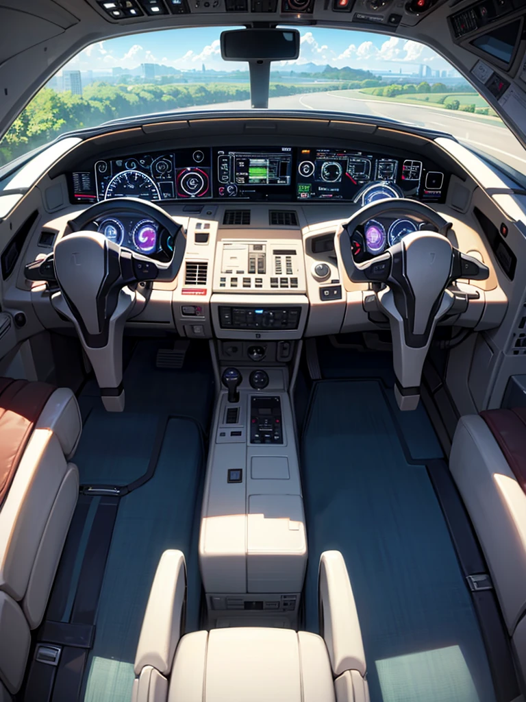 Starship cockpit, pilot seat, no people
