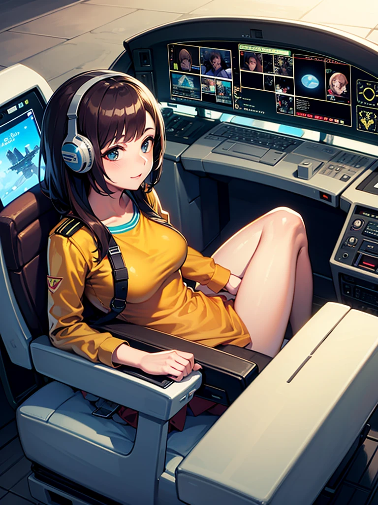 Starship cockpit, pilot seat, no people