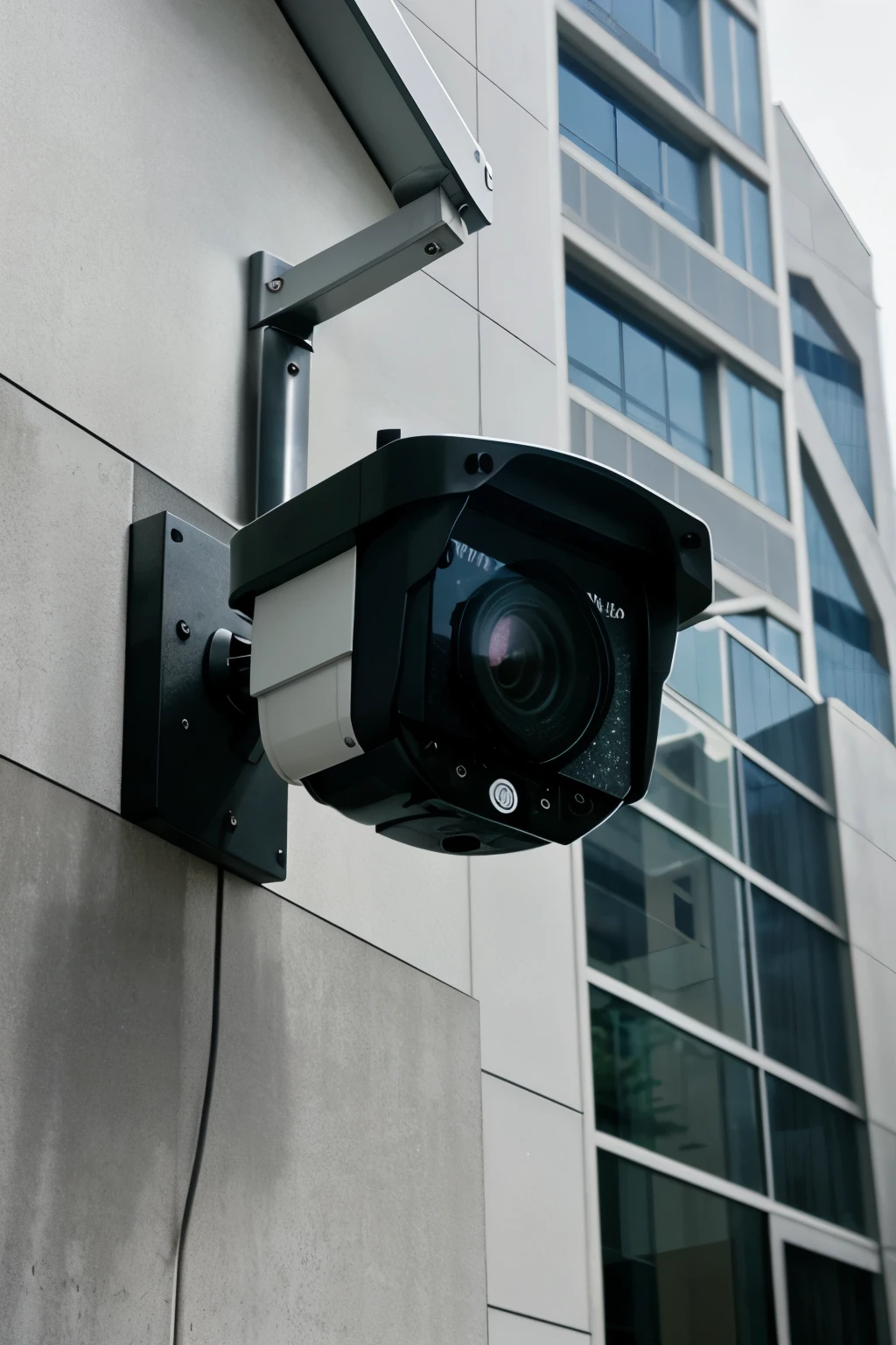 cctv camera on a corporate building exterior wall