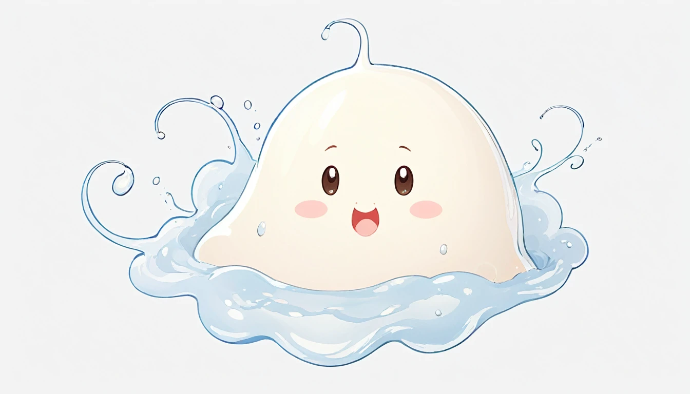 White background、Personified sperm、Deformation、cute