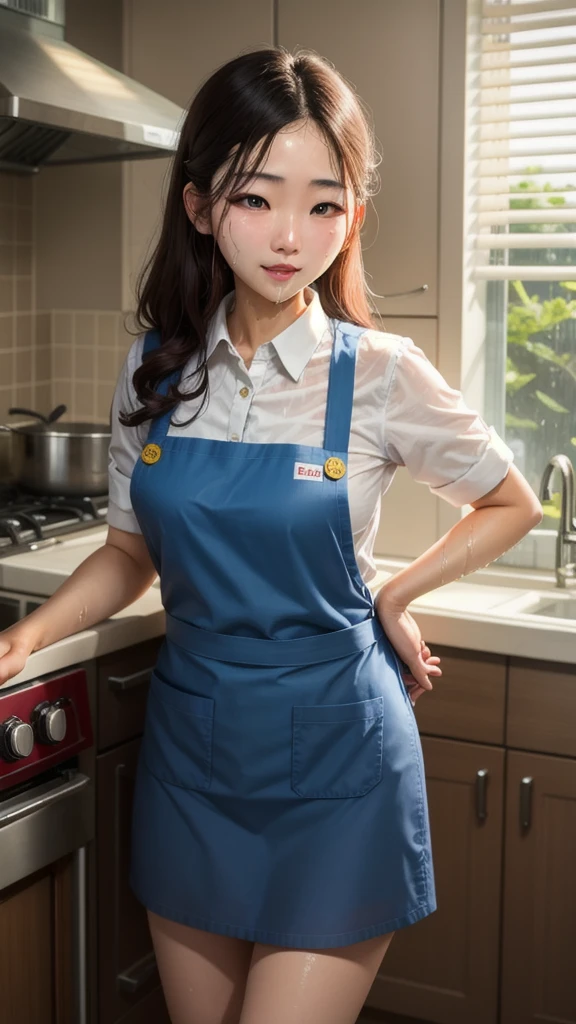 Browsing Caution:1.35、(((Big Breasts)))、close range、Beautiful woman、cute、((Female Nursery Teacher))、smile、Extra Very Short Hair、((Delicate photo)),(Detailed RAW photos of girls), (Tabletop:1.0), (Highest quality:1.6), (Ultra-high resolution:1.5), (Realistic:1.75), 8K resolution, Absurd, Ultra-detailed,Cinema Lighting,、nursery school、Braid、((Wearing an apron:1.2))、(Hairstyle with bangs)、Long sleeve T-shirt、((Colorful kids room:1.1))、((Lots of toys:1.))、Pleated skirt、((cute壁紙の部屋))、