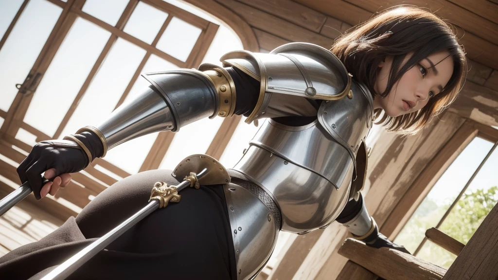 ((Um guerreiro ruivo, from behind, vestindo uma saia curta na bunda, mostrando a bunda, tiro de baixo, vestindo armadura de placas, Steel gauntlets, steel gloves and steel breastplate, looking back, Vestindo uma saia)), saia bem detalhada, (She doesn&#39;t wear underwear, skirt showing big plush, atrevido, BUNDA REDONDA, buceta mostrando, smooth buceta mostrando from below, (Saia para cima), saia de levantamento de vento, sexy possession), fantasia medieval, d&d, RPG, Obra de arte, melhor qualidade, 8K, ultra realistic. A garota mais desejada do mundo tem uma beleza transcendental, com olhos expressivos, olhos verdes claros, sobrancelhas arqueadas, sensual lips and radiant skin. Your facial structure is symmetrically perfect, with delicately sculpted cheekbones and a refined jawline. sexy papel de parede pc