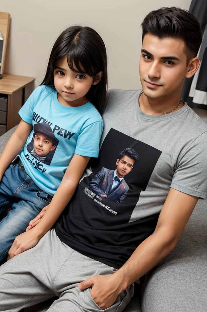 Boy's name mr sahvag on his shirt with girl