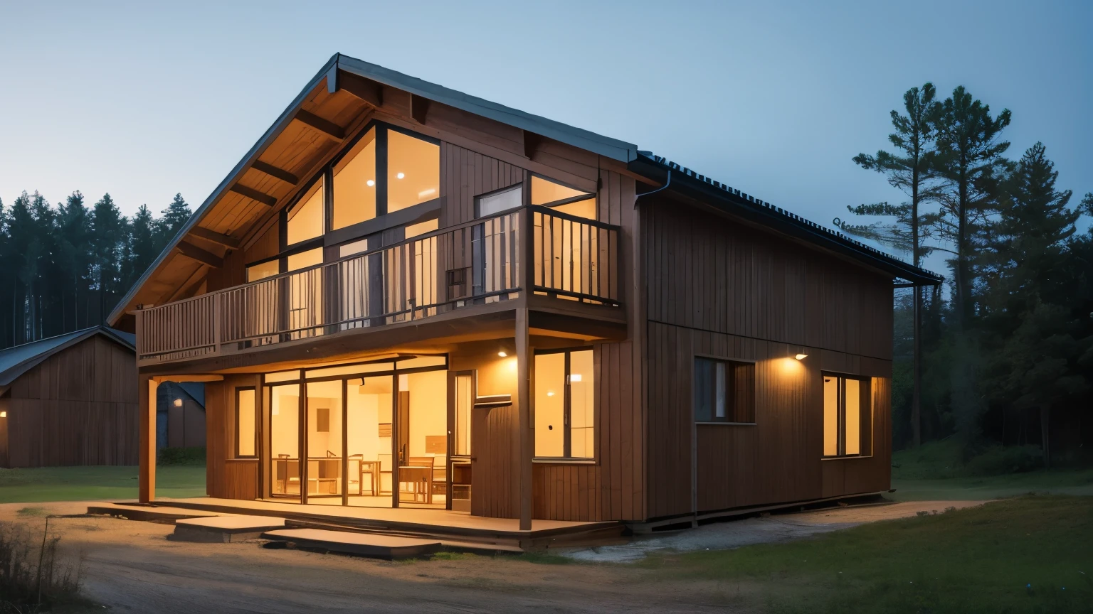 Sanatorium, exterior, wood construction,