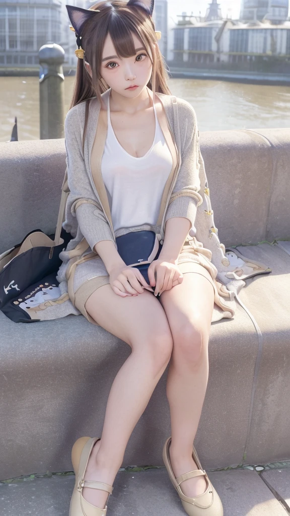 ,Masterpiece, Best quality,8K, 超高分辨率,Reallightandshadow,Cinema lenses,(beautidful eyes:1.1), ((中景 the scene is,The upper part of the body)),dynamicposes,On a green meadow,The gentle goddess came with gentle steps。He wears a white bikini,Bigboobs,Barefoot,Foot arch,The soles of the feet face the camera,tiny feet,nail art,Red nails flutter in the breeze,The skirt dances lightly。The sun shone through the leaves in her hair,Reflecting her clear eyes and gentle smile。Colorful butterflies flutter around her,Flowers bloomed at her feet,It was as if nature was cheering for her。