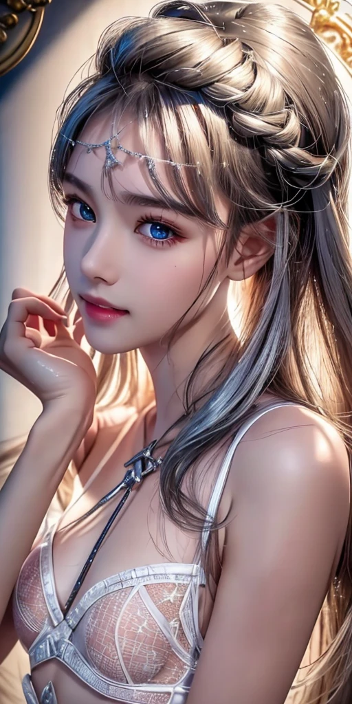 silver hair, black dress, Brunette Girl, big Smile, Super beautiful sparkling eyes、Girl hanging from ceiling with arms tied with rough rope、Sweat、The rope bound her body、Wet body、Rough rope digging into crotch、A large amount of liquid flows out from the groin、One leg is suspended above by a rough rope、Tied up with rope、Tightly bound、My hands are tied、Feet dangling from  (8k, Live Shooting, Highest quality, masterpiece: 1.4), Ultra-fine mesh, (Realism, Photorealistic: 1.48), masterpiece、最high quality、Super detailed、8k、Detailed light、Detailed Shadows、Raw、(Detailed skin)、(Realism: 1.2)、18 years old、Long Hair、White lace underwear、In the torrential rain, masterpiece, 最high quality, Ultra-high resolution, (Realistic:1.4), Beautiful face in every detail, high qualityの衣類, Amazing European Women, Wearing a white tank top, very cute, Portraiture, 肌が柔らかくてPerfect Face、Perfect Face, Shoot your hair, 8K resolution,Super Realistic,Very detailed,high quality, (Small :1.5), Broad perspective, 