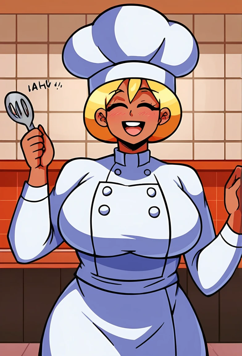 chef woman so happy citchen