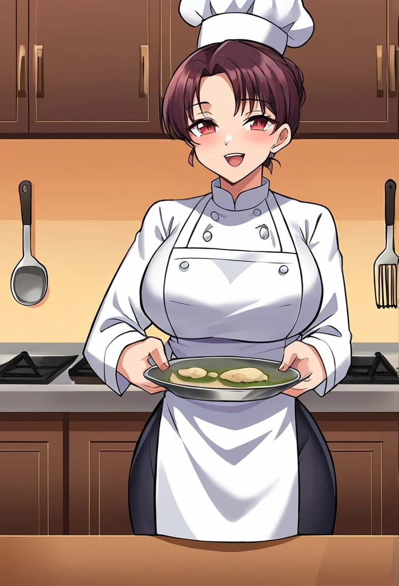 sexy chef woman dinner serving