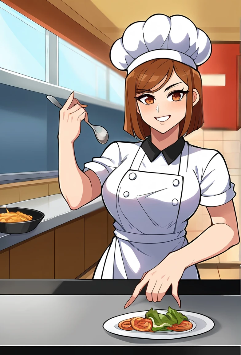 sexy chef woman dinner serving
