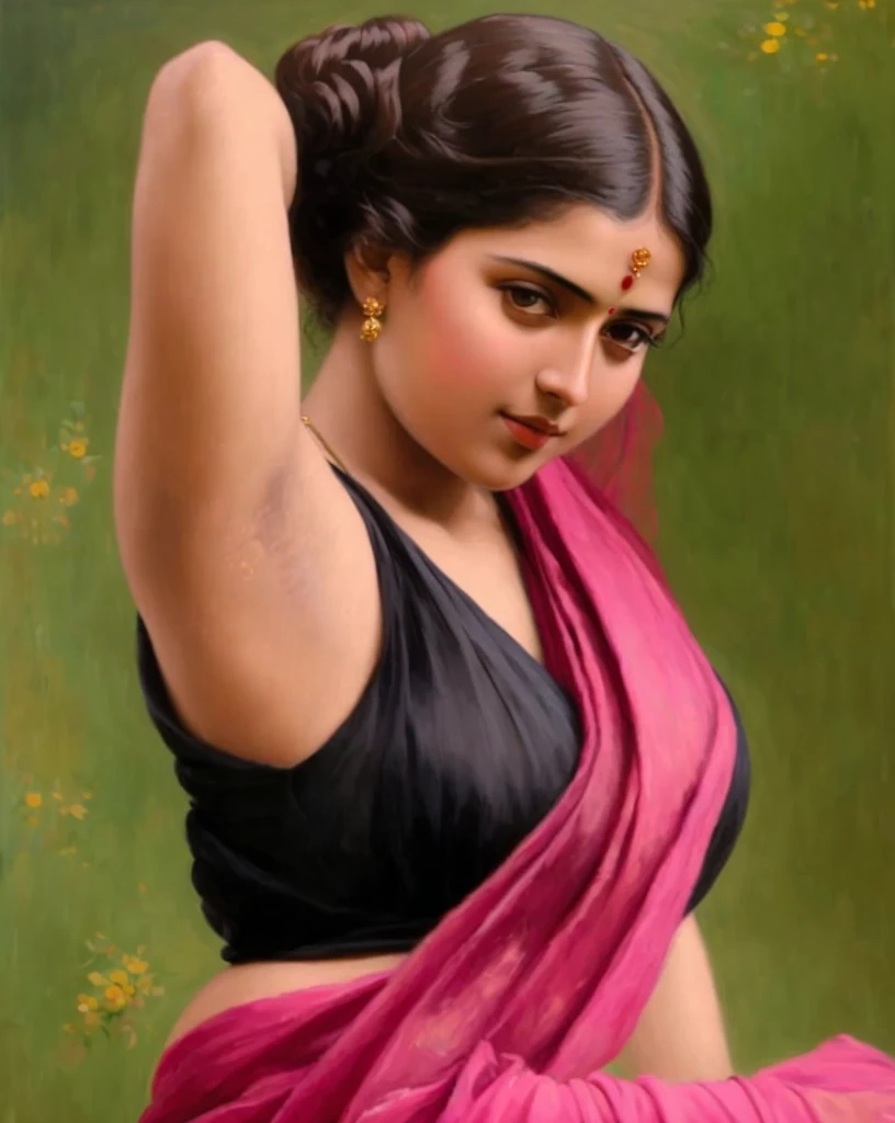 Masterpiece,8k uhd, hdr, realistic, hyper realistic, intricate, vibrant colour, painting of a woman in a yellow sari, pierced eyes, traditional beauty, inspired by Raja Ravi Varma, indian art, by Raja Ravi Varma, painting of beautiful, inspired by T. K. Padmini, painting of a woman, by Sardar Sobha Singh, gorgeous woman, oil on canvas painting, traditional painting, oil-painting, intricate details, 19th century Academic Art, 