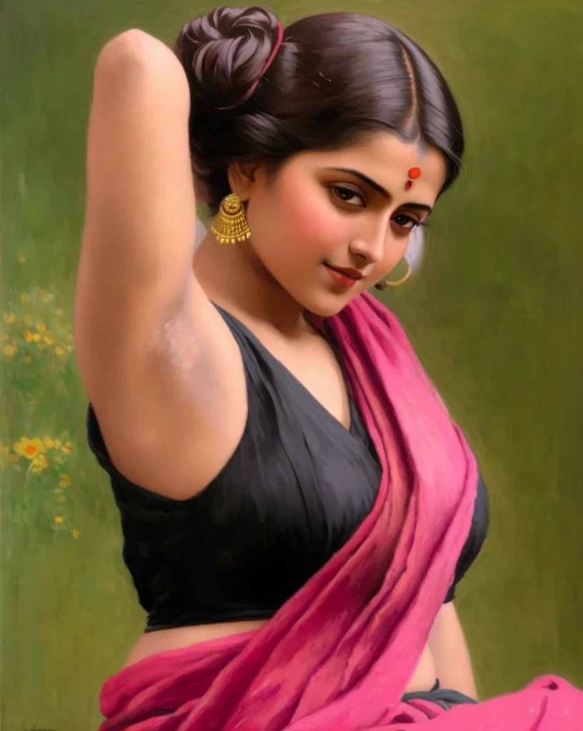 Masterpiece,8k uhd, hdr, realistic, hyper realistic, intricate, vibrant colour, painting of a woman in a yellow sari, pierced eyes, traditional beauty, inspired by Raja Ravi Varma, indian art, by Raja Ravi Varma, painting of beautiful, inspired by T. K. Padmini, painting of a woman, by Sardar Sobha Singh, gorgeous woman, oil on canvas painting, traditional painting, oil-painting, intricate details, 19th century Academic Art, 