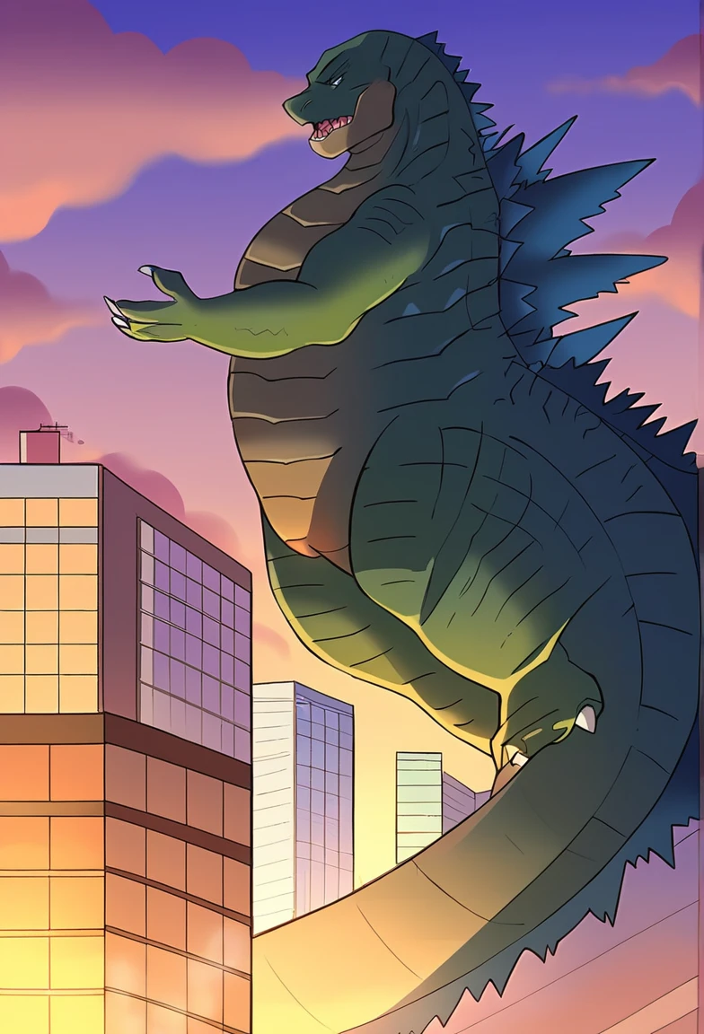 Godzilla, a monster taller than a skyscraper,