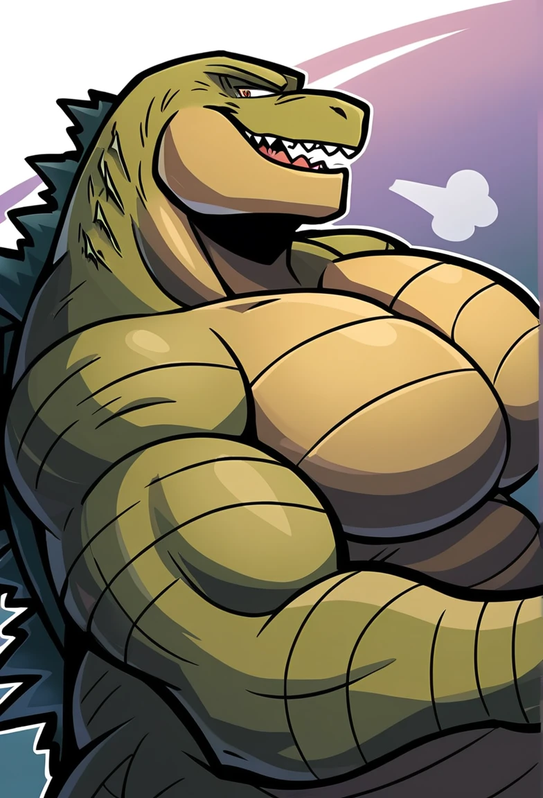 nj5furry, sweat drops, zenberu gugu, scalie, reptile, scar, anthro, crocodilian, male, solo, green body, scales, hi res, crocodylid, clothing, facial scar, muscular, green scales, teeth, zenberu gugu, cum, masturbation, blowjob myself, erection, fellatio, oral, large penis, big dick, cumshot, massive ejaculation