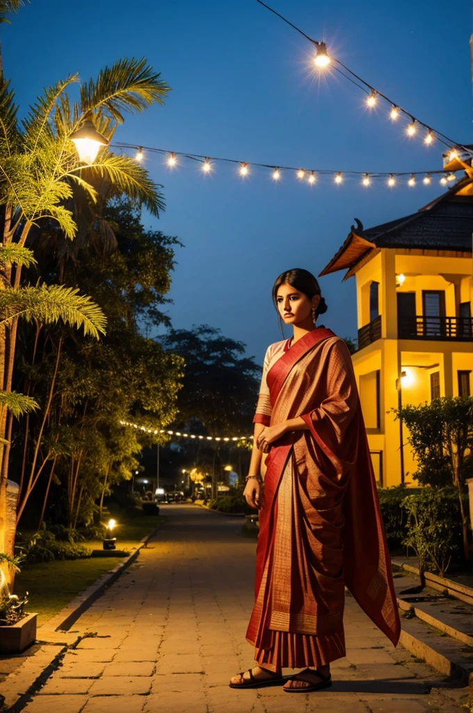 একটা জঞ্গে একটি বাঘ একটি ছেলেকে পিটে বসিয়ে নিয়েছে